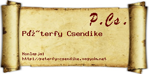 Péterfy Csendike névjegykártya